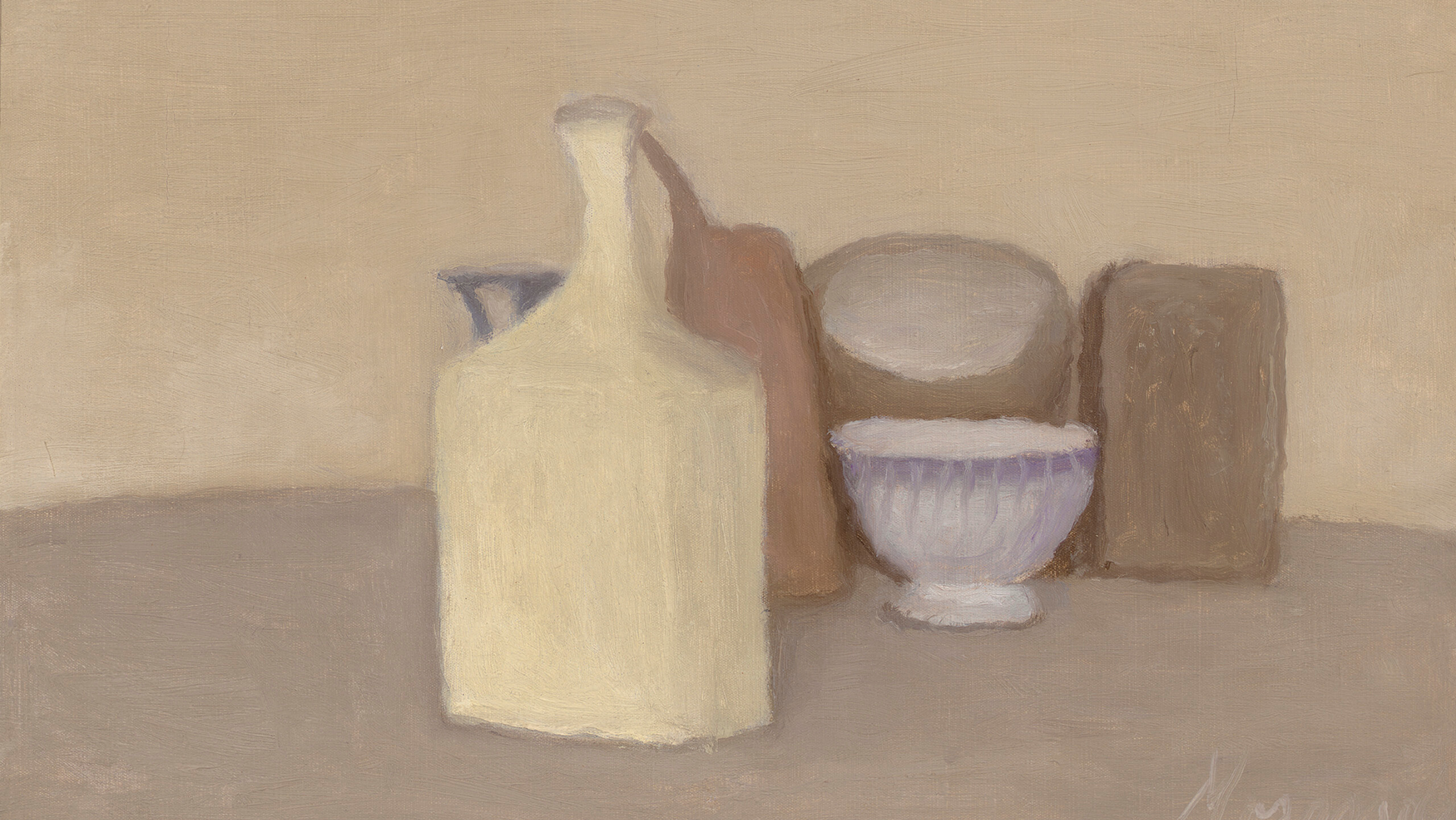 A detail from the work titled Natura morta (Still Life) by Giorgio Morandi, dated 1946.