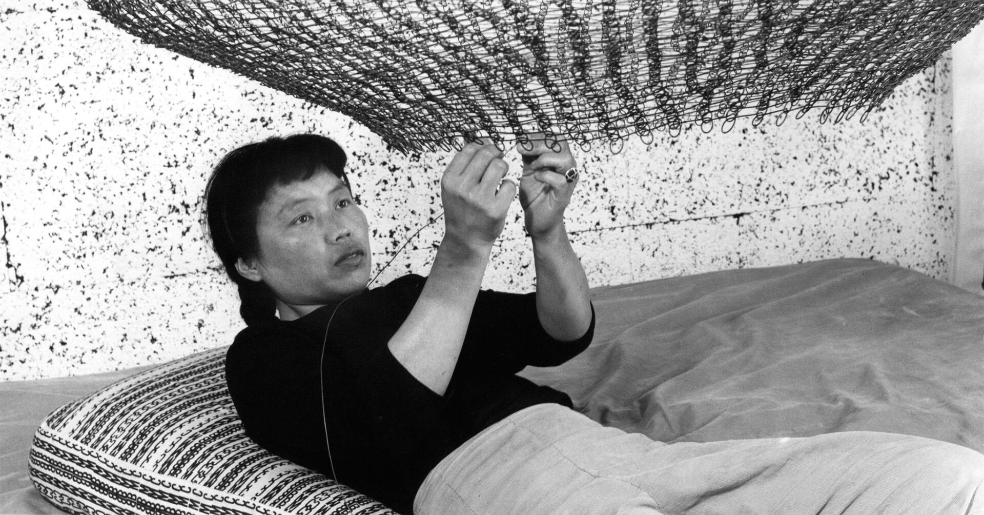 A photo of Ruth Asawa by Imogen Cunningham, dated 1957.