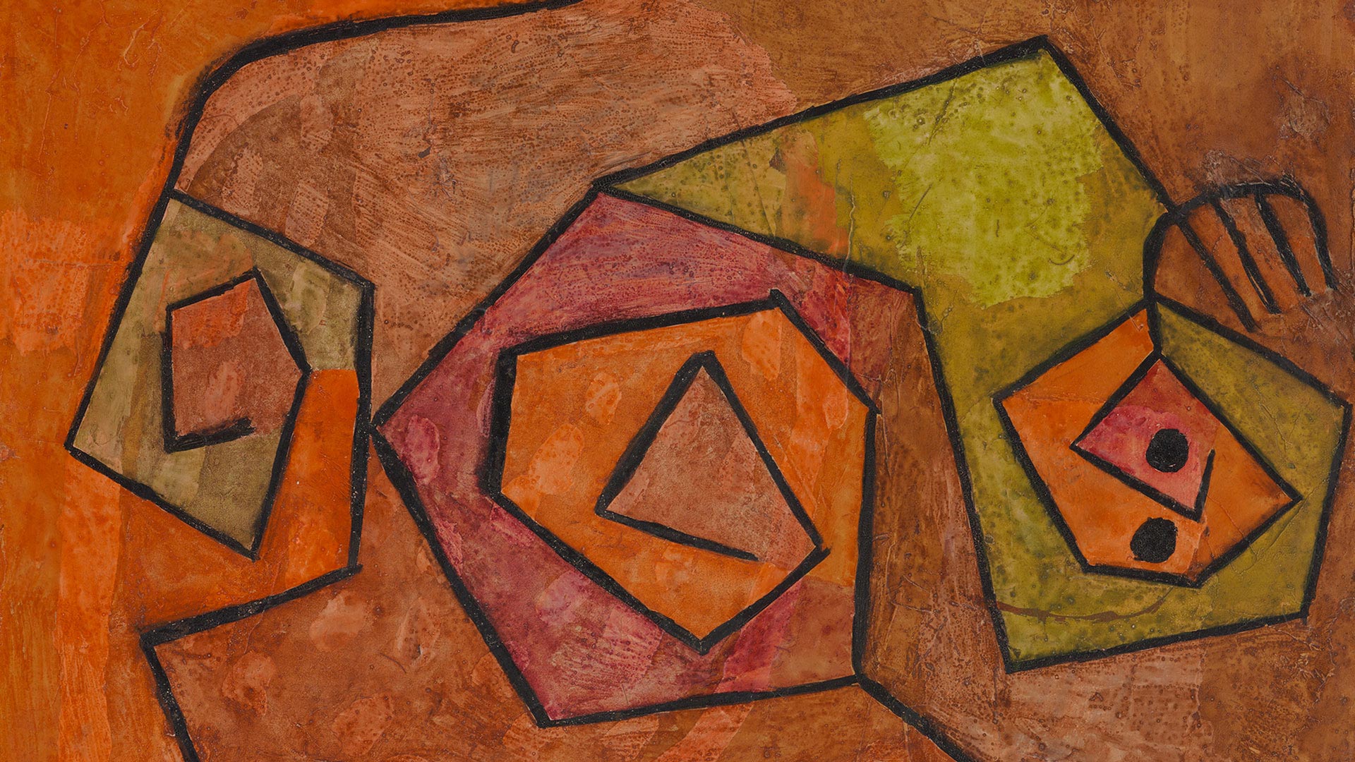 A detail from a painting by Paul Klee, titled Folter (Torture), dated 1938.
