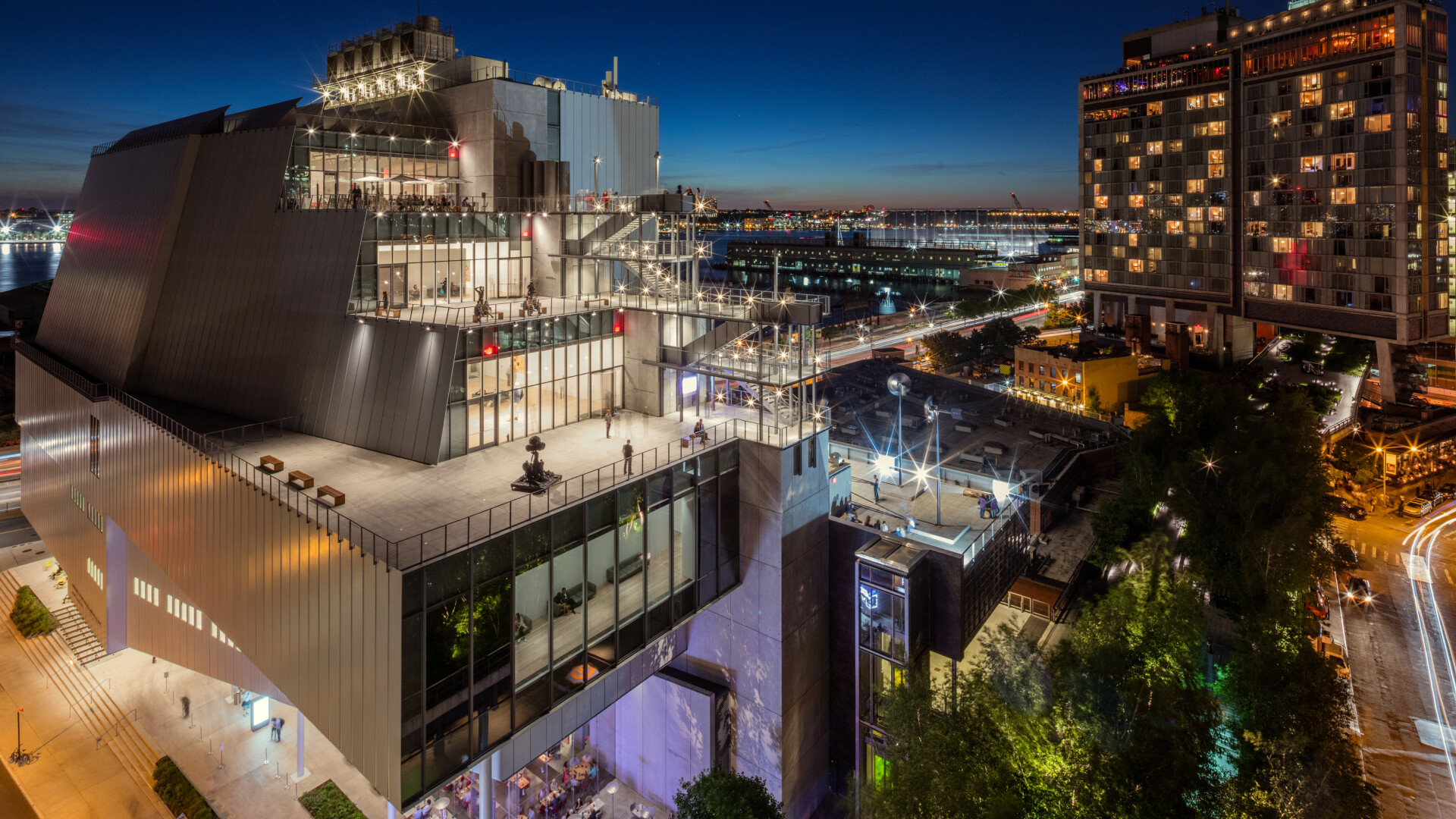 A photograph of the Whitney Museum of American Art by Ben Gancsos, dated 2016.