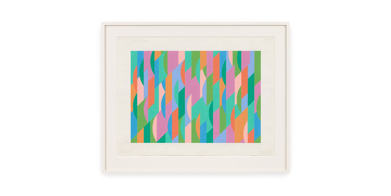 A study by Bridget Riley, titled 10th Aug Revision of July 8, dated 1997.