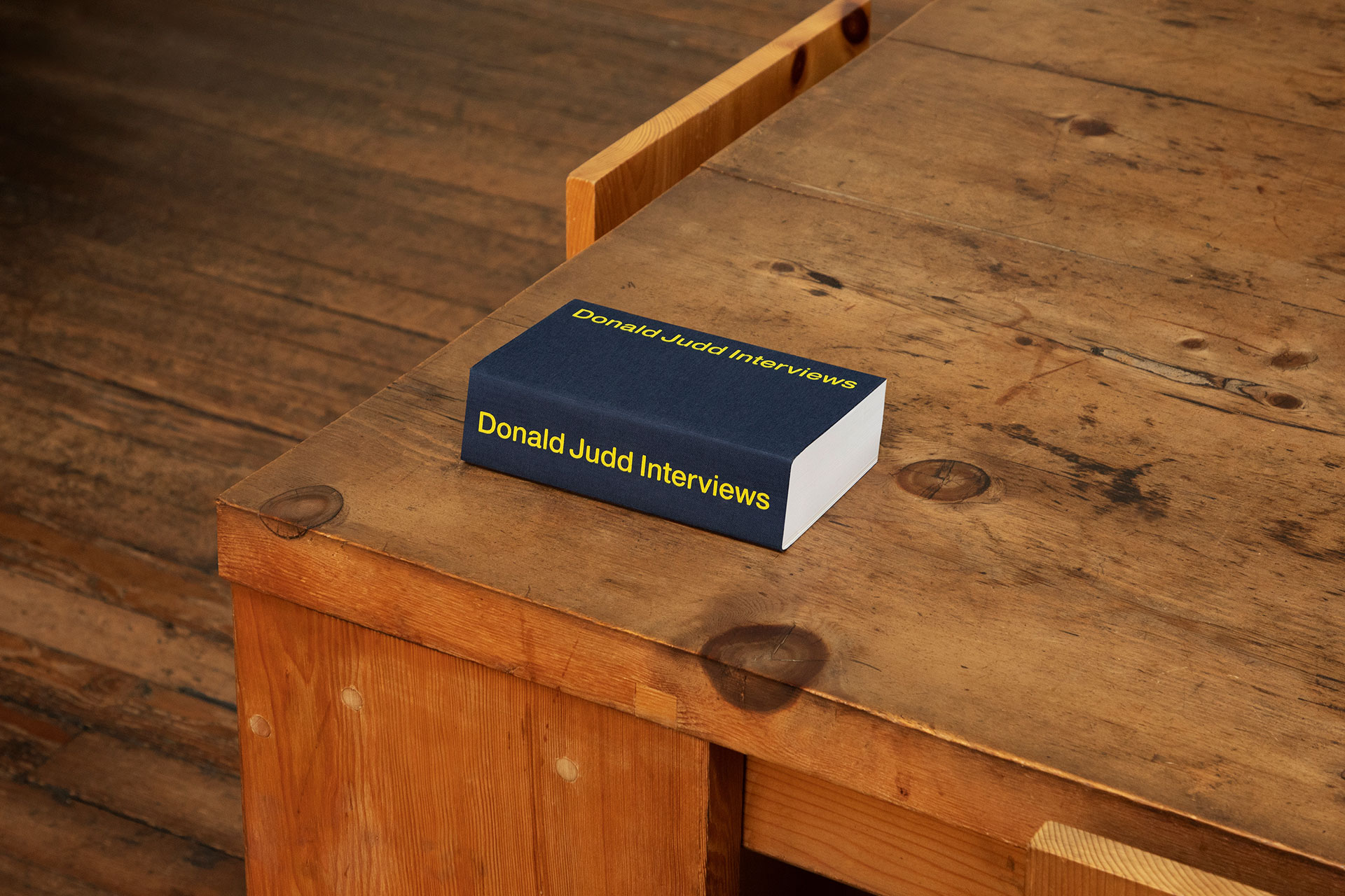 A photo of the book Donald Judd interviews.