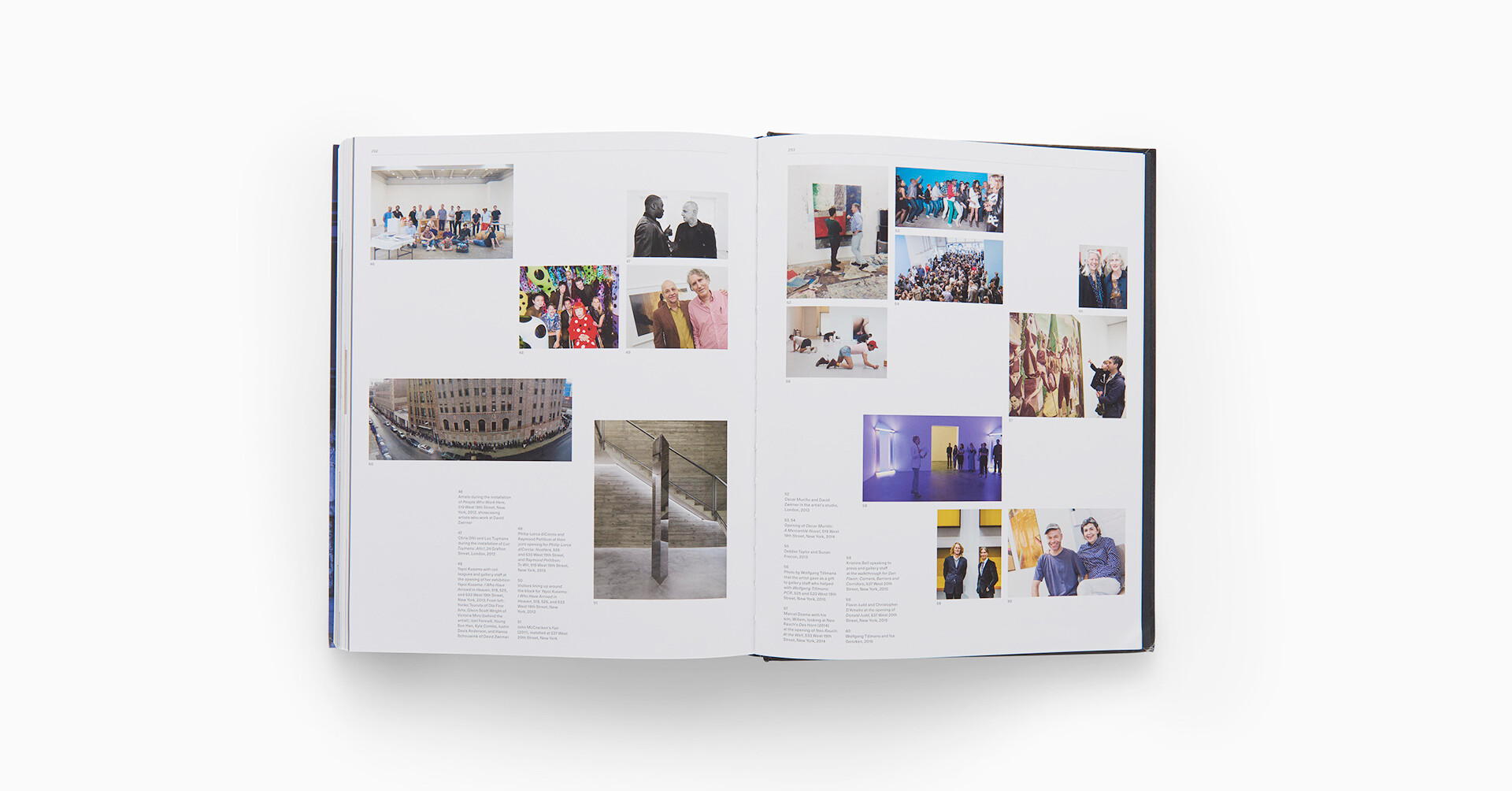 Interior spread from the book David Zwirner: 25 Years, published by David Zwirner Books in 2018.
