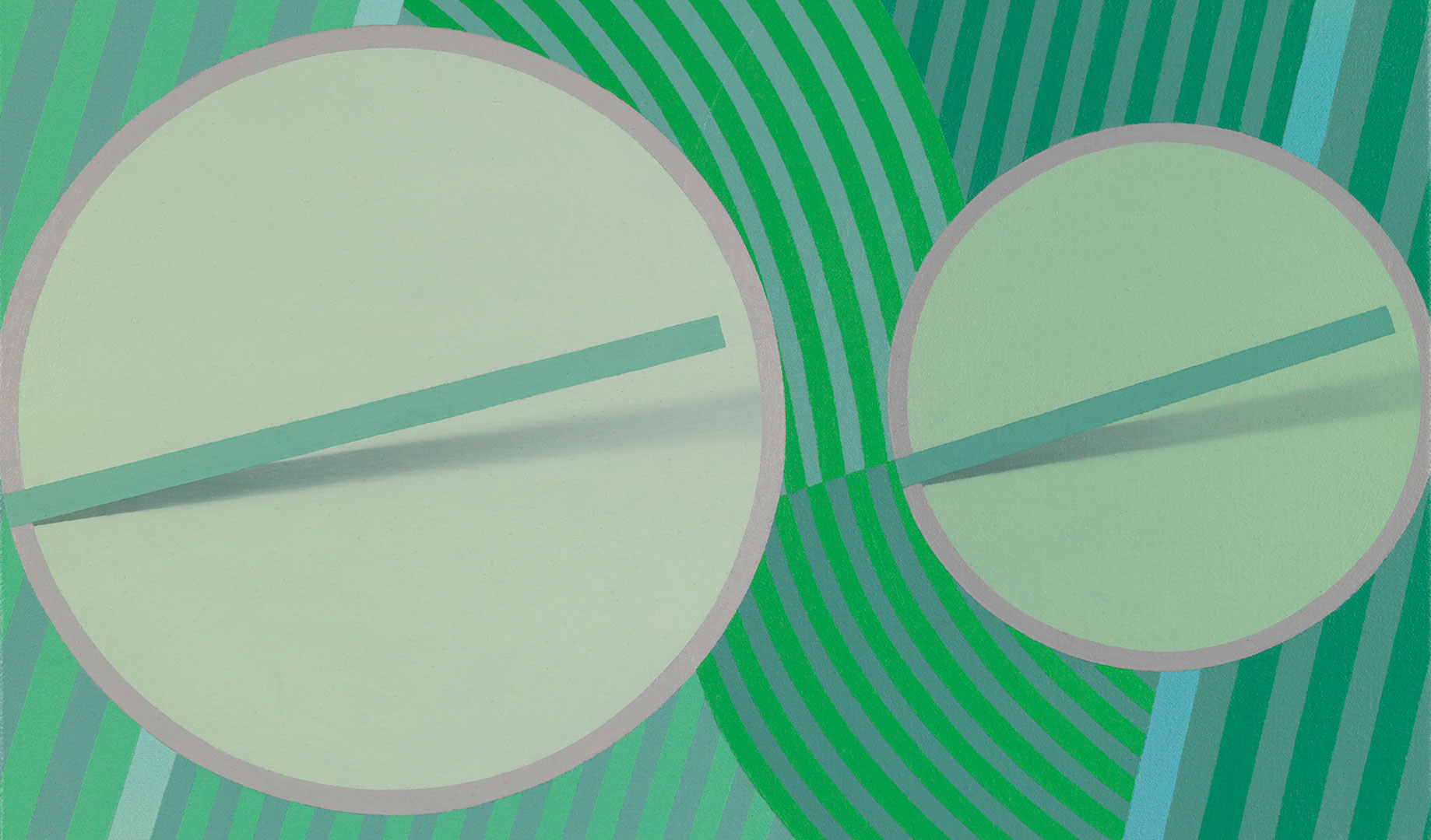 A detail from a painting by Tomma Abts, titled Schwiddo, dated 2008.